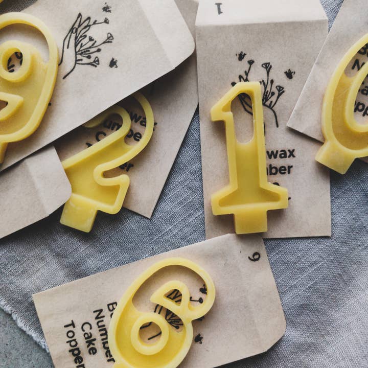 korys – wholesale Cake/cupcake topper – Beeswax Number Cake Topper (full set 0-9)6