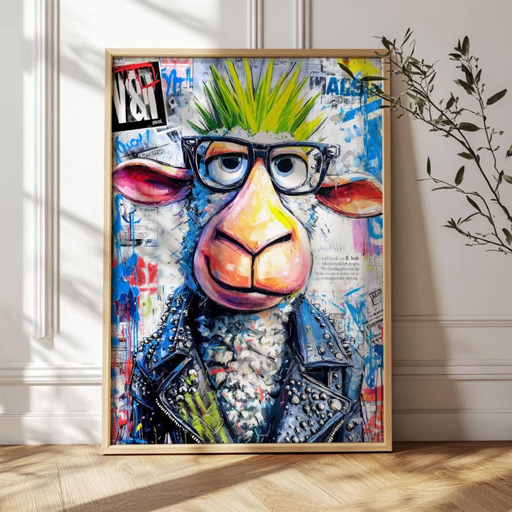 Fåreportæt - mat papir - mulighed for indramning for engroshandel hos Artsriver