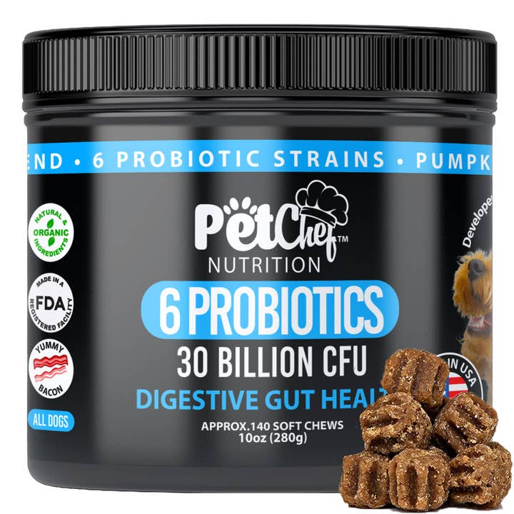Global Private Brands - Wholesale Pet Supplement - Dog - Pet Chef Probiotic Soft Chew Supplements 10oz 140ct