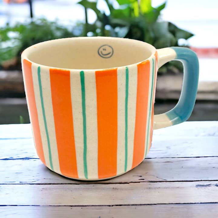 Tasse S stripe orange für den Großhandel von NOÏ Hamburg