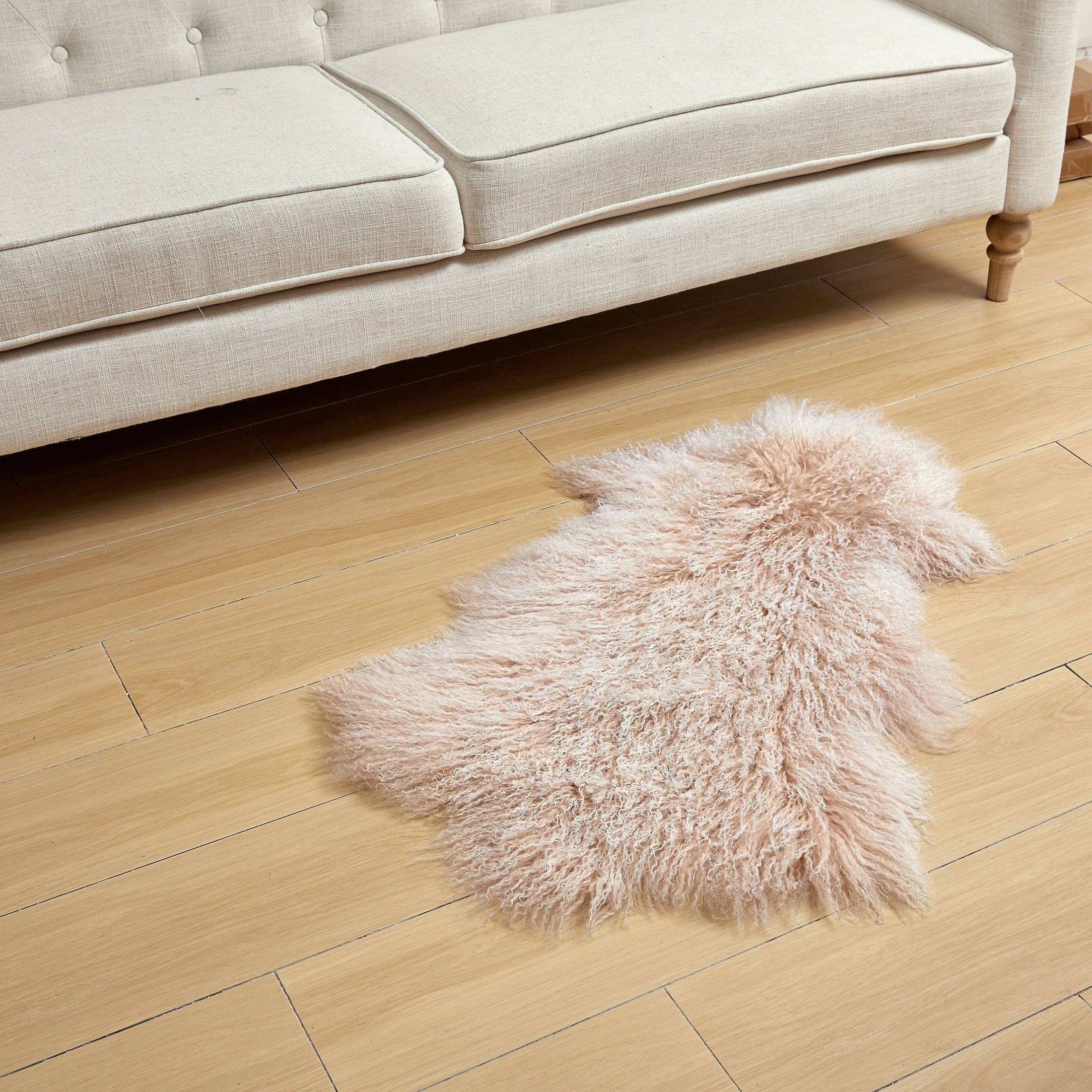 HUIRESOURCE - Vente Plaids - Fourrure d'agneau mongol avec poils naturellement bouclés en couleur mélangée11