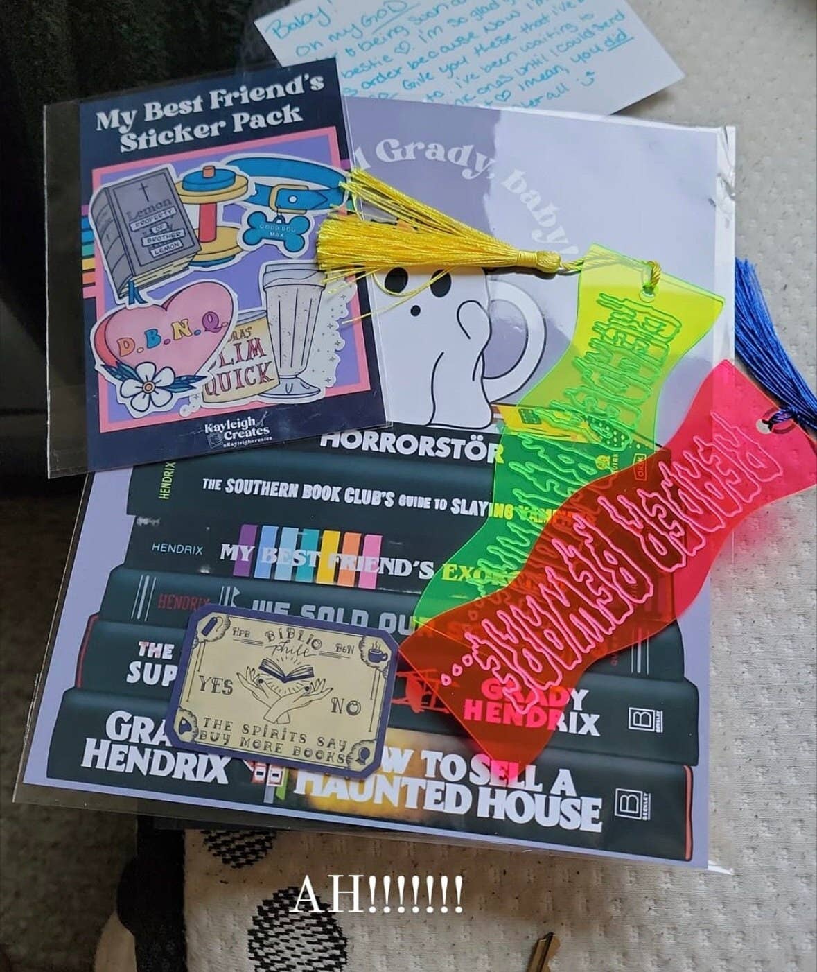 Kayleigh Creates - Wholesale Bookmark - Reader Beware Neon Acrylic Goosebumps Inspired Bookmark6