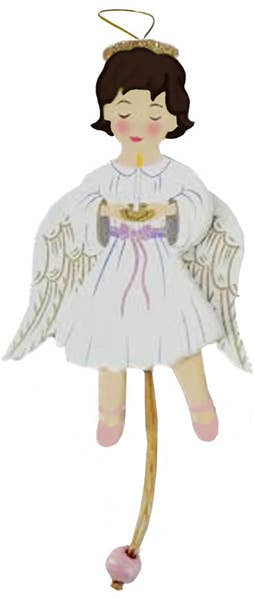 Nutcracker Ballet Gifts - Wholesale Ornament - Angel Land of Sweets Pull Puppet Ornament Brown Hair