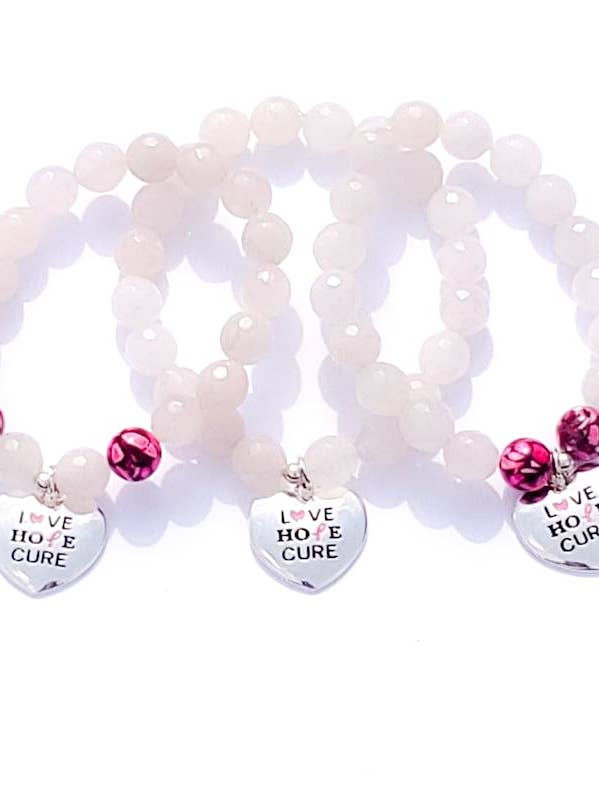 Pink Ribbon Awareness Bracelet for wholesale by Solluna Stones