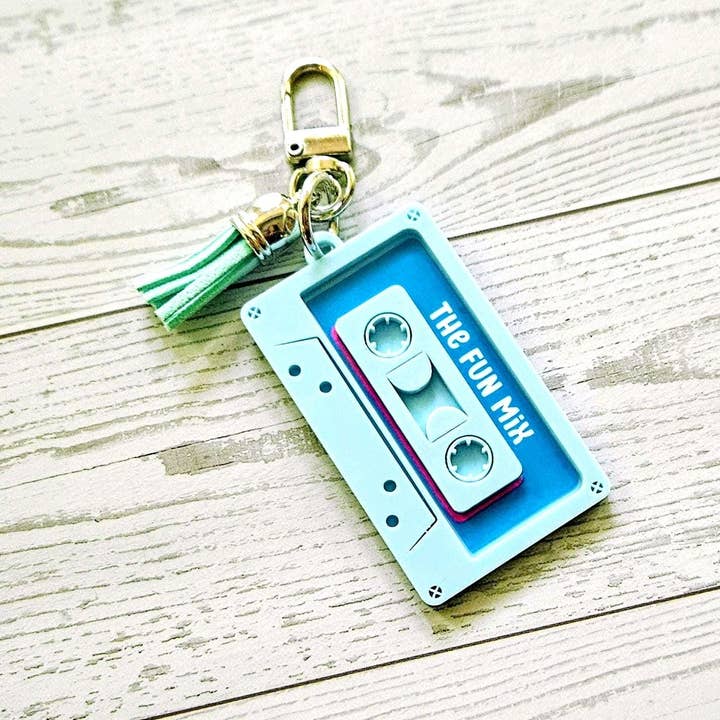 ShesSoCrafty Goods - Wholesale Keychain - Women's - Personalized Cassette Tape Keychain – Custom Mixtape Fob7