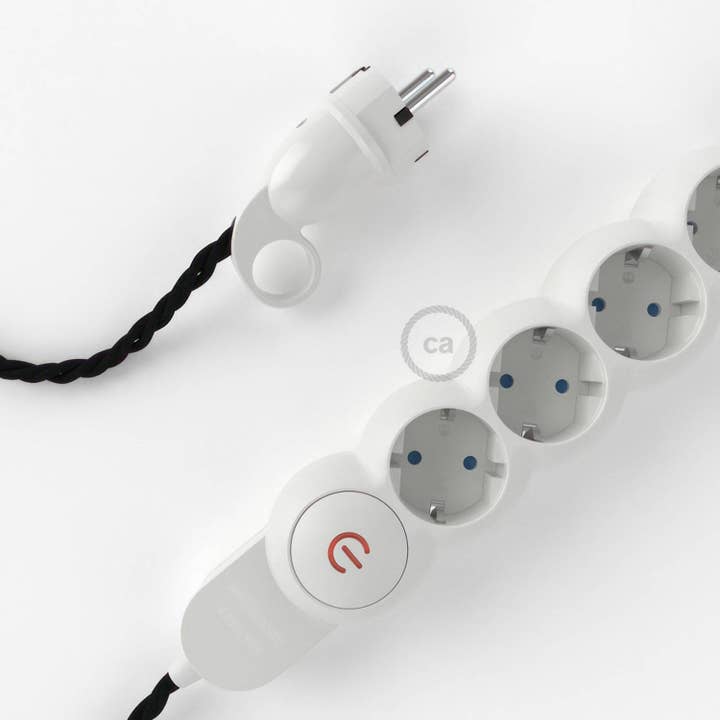 Regleta con cable de tela de color efecto seda Negro TM04 y para venta al por mayor de LIGHTINUP S.R.L.