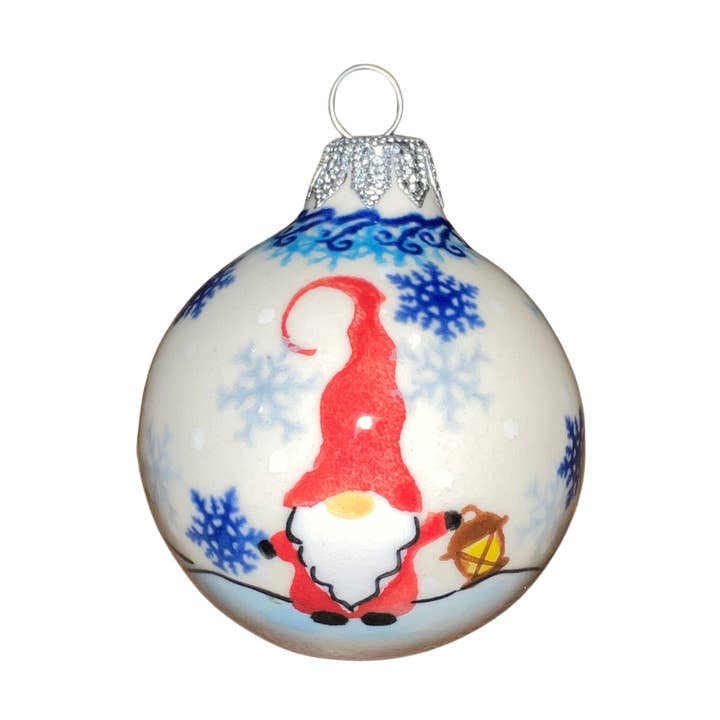 Adorno navideño de cerámica polaca con gnomo de para venta al por mayor de Lidia's Polish Pottery, Inc.