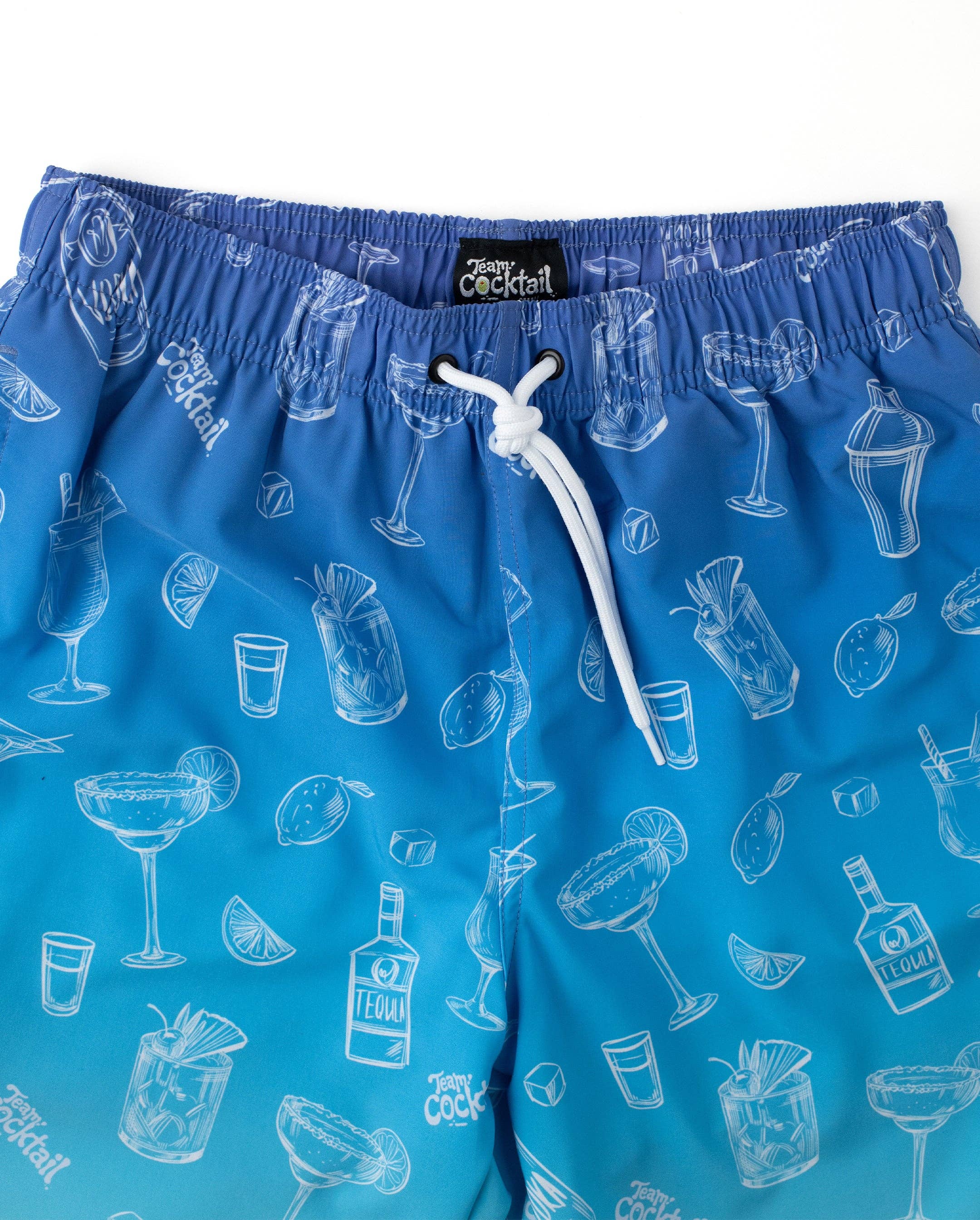 Team Cocktail - Wholesale Swim Shorts - Men's - Ombre Sketch Cocktails Hybrid Swim Shorts6