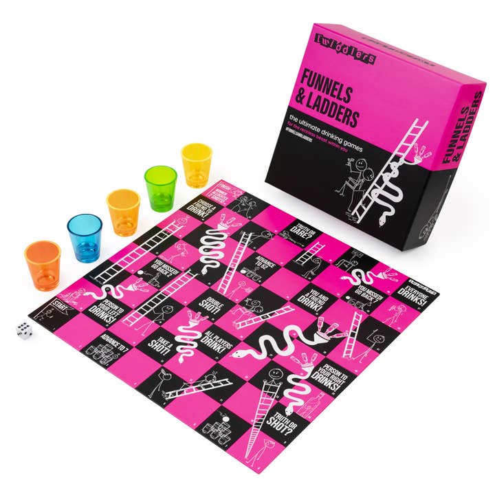 The Twiddlers – wholesale Board game – The Ultimate Adult Drinking Game: Funnels & Ladders