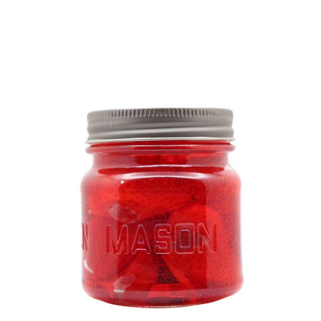 Colonial Merchant - Wholesale Jar/filled candle - 8 oz. STRAWBERRY Juicy Glow Fruit-Fill Gel Candle, NO LABEL1