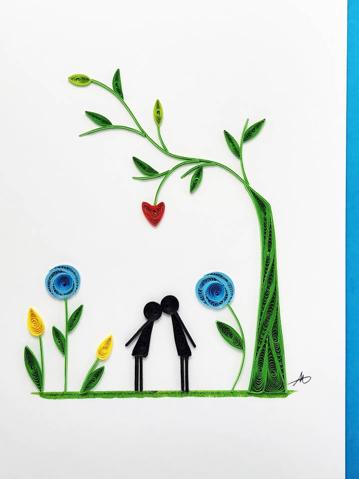 #604 M - Coppia di sposi maschi per la vendita all'ingrosso da parte di Iconic Quilling