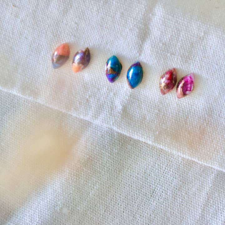 Daliha Copper Turquoise Stud Earrings - Marque for wholesale by Mesa Blue