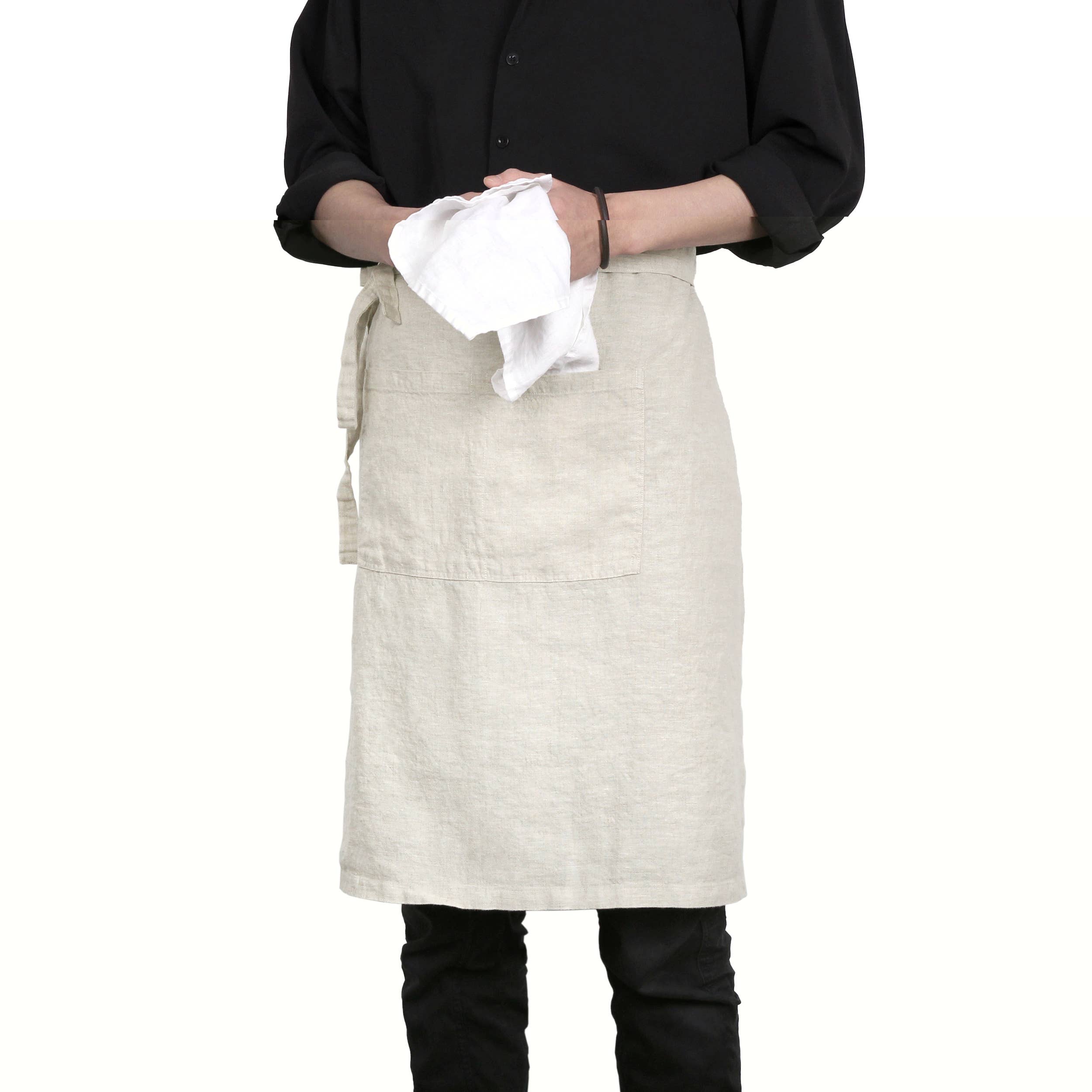 Triton Linen - Wholesale Schort - Linnen Bistro Halfschort met Zakken 25 x 35 Inch - Natuurlijk6