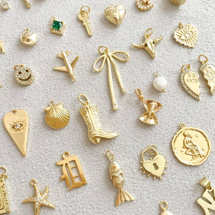 Goldie Charm Bar - Wholesale Pendant/Charm Necklace - SMALL CHARM BUNDLE: 25 ASSORTED CHARMS
