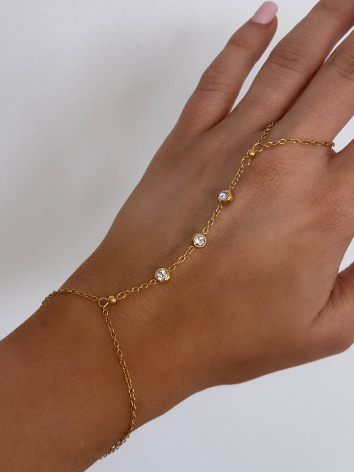 Claudia Hand Chain for wholesale by JacqMaria Jewelry
