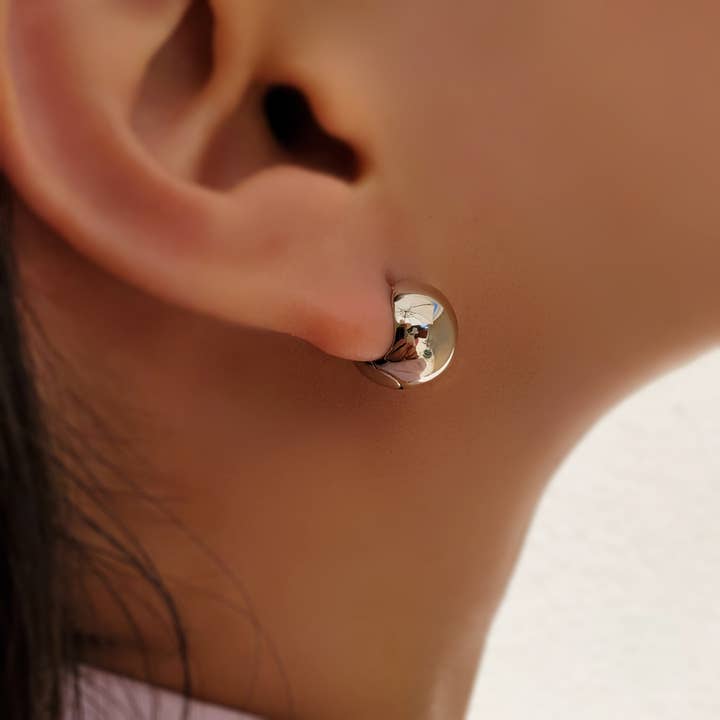 BALL HUGGIE EARRINGS - E-H3006 for wholesale by HolyBang Jewels