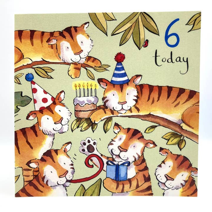 Ink and Snail Limited - Vente Cartes d'anniversaire - Carte de 6e anniversaire - Tiger2