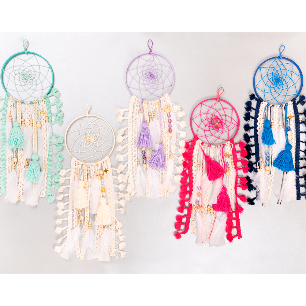 MANIK - Wholesale DIY Craft Kit - Dream Catcher Kit Craft I Project Do It Yourself KIT MINI BEIGE3