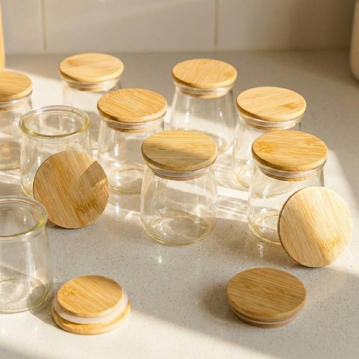 Oui Yoghurtglas Bambuslåg | Faire Marked Bestseller for engroshandel hos Bamboo Switch