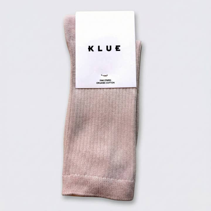 Chaussettes à fines rayures unies en coton biologique KLUE | Beige pour la vente par KLUE