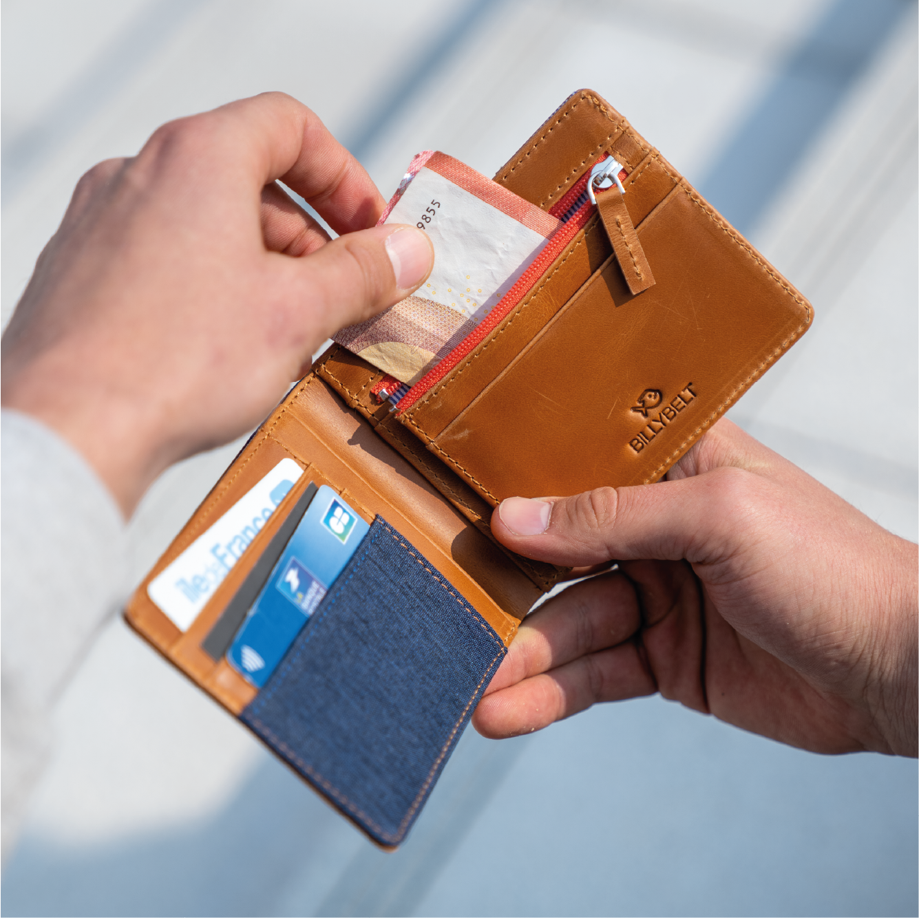 BILLYBELT - Wholesale Wallet - Men's - Blue Leather Wallet3