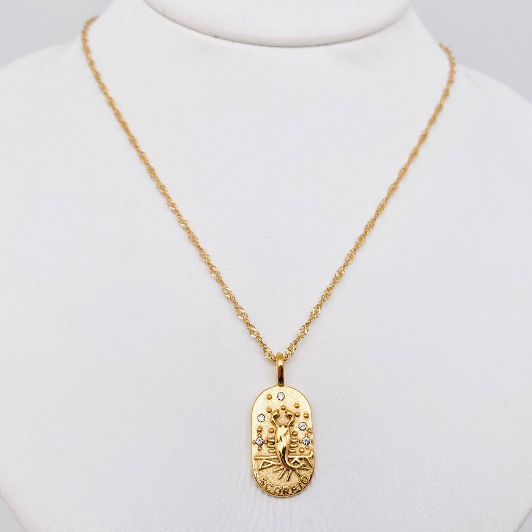Mio Queena - Wholesale Pendant/Charm Necklace - Zodiac Design 18K Gold Plated 12 Constellation Necklace -FGS7