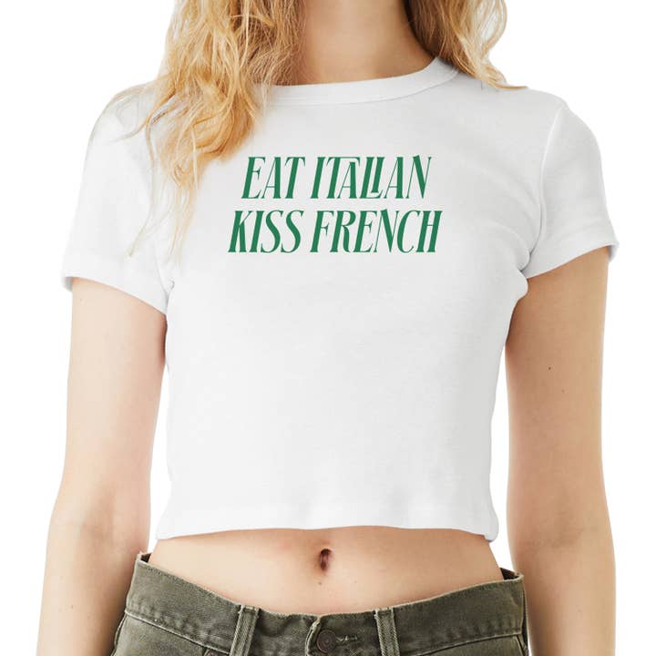 Mangia italiano Bacia francese Maglietta per bambini per la vendita all'ingrosso da parte di Lucky Luna Apparel