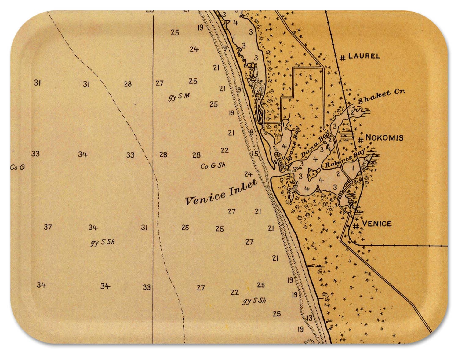 Trays4Us - Wholesale Serving Tray - Custom Vintage Nautical Map Decorative Tray- Any US Location7