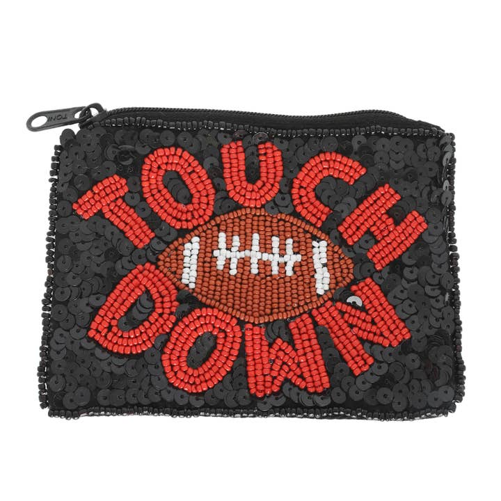 SP Sophia Collection - Wholesale Coin Purse - Women's - Game Day Football beaded Sequin Coin Bag5