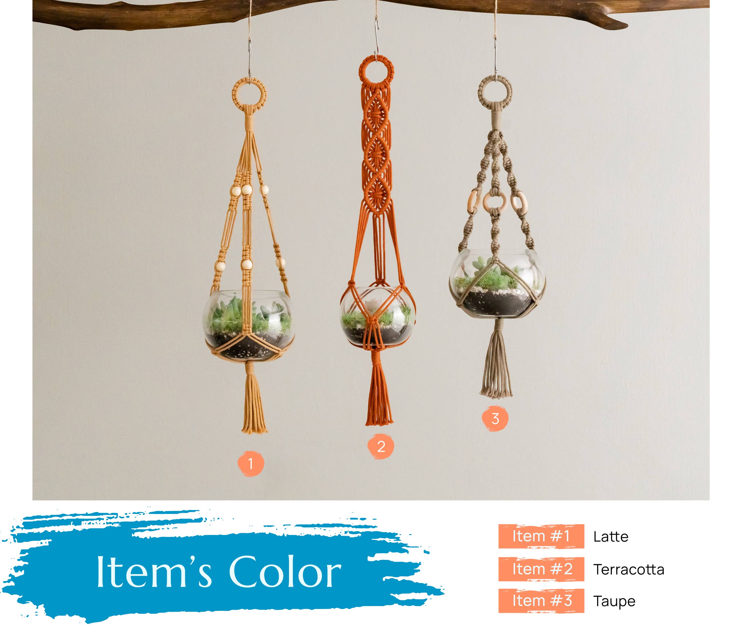 BeanDaikon - Venta al por mayor Macetas colgantes - Colgador para plantas de terrario I686