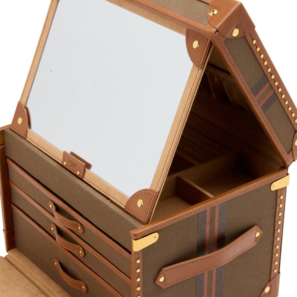 Khaki Ida Trunk Jewellery Box for wholesale on Faire3