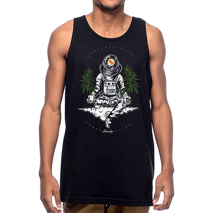Mens Space Concentration Tank Top for wholesale by StonerDays Apparel