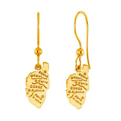 Brincos Mapa da Córsega Banhados a Ouro 18k por atacado de TALISMAN JEWELLERY (D&Fidanverdi, S.L.)