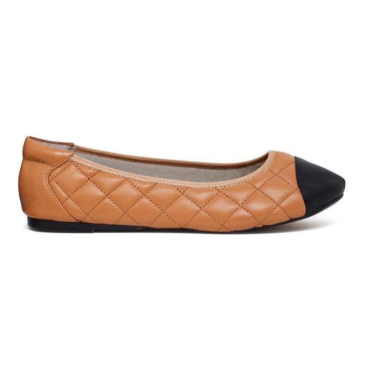 Cocorose London - Wholesale Flats - Women's - Piccadilly - Tan Quilted Leather Ballet Flats