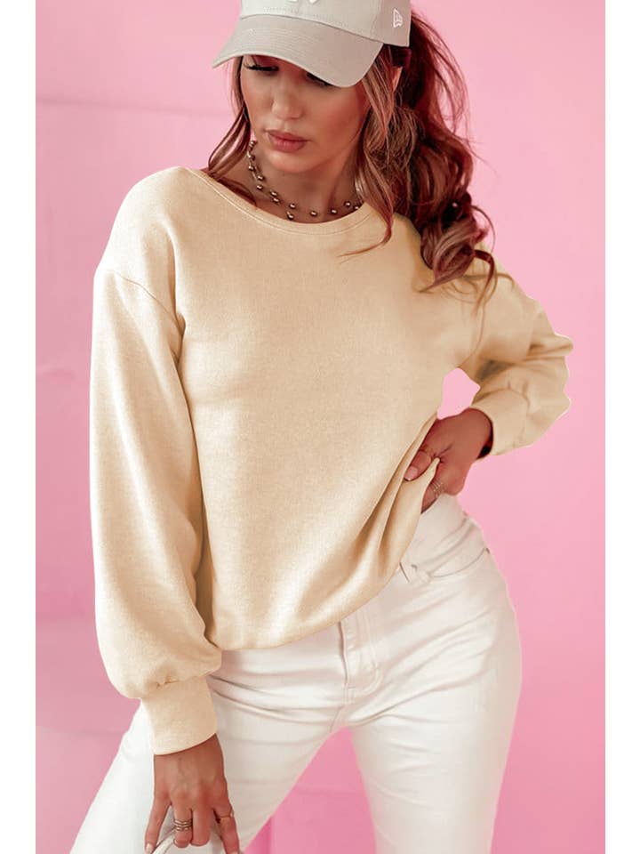 Amaryllis Apparel - Wholesale Sweatshirt - Women's - Back Bowknot Sweatshirt4