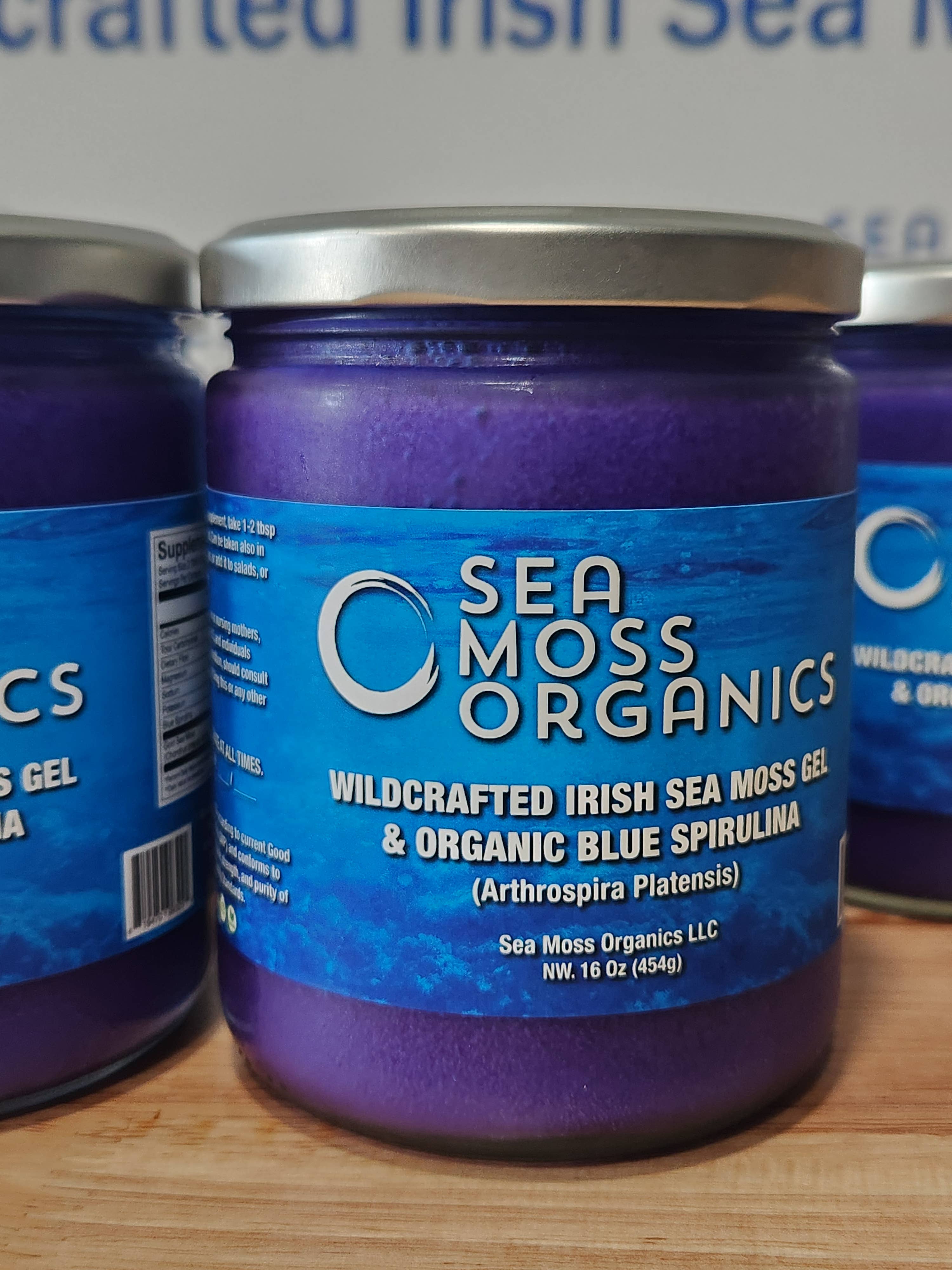 Sea Moss Organics LLC - Wholesale Voedingssupplement/vitamine - Blauwe spirulina en Peruaanse Chondrus Crispus (Iers zeemos) gel 454 g2