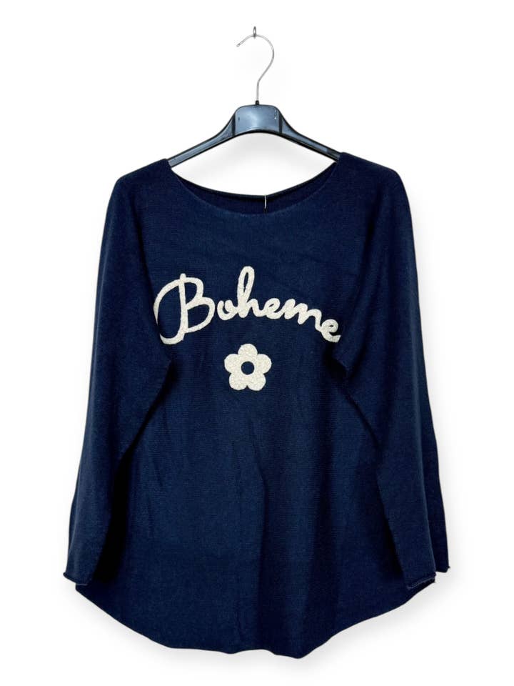 Lucky Nana - Wholesale Knit Sweater - Women's - AH 3165 - V-Neck Sweater with Bohemian Flocking27