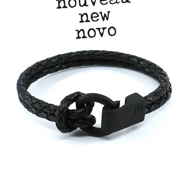 Men's Bracelet | Ribeira - Notte vintage black leather for wholesale by Être - Bracelets & Accessories