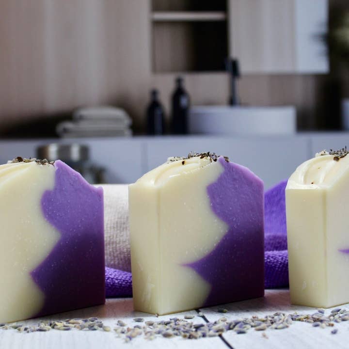 Lavender handmade soap for wholesale by Wicked Bubbles LLC