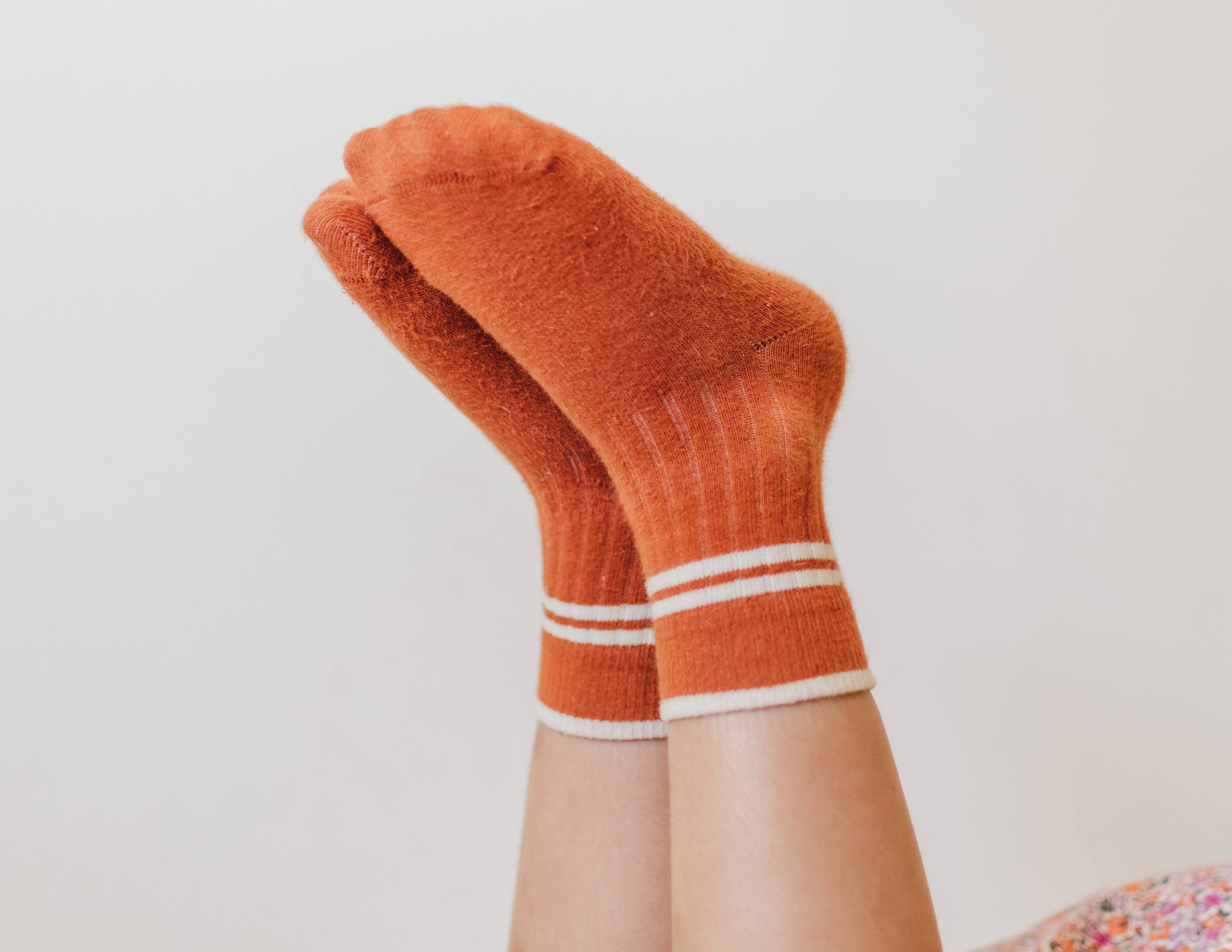 This Little Piggie Co. – wholesale Socks – Child – Striped Sock Burnt Orange