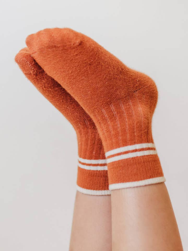 This Little Piggie Co. – wholesale Socks – Child – Striped Sock Burnt Orange0