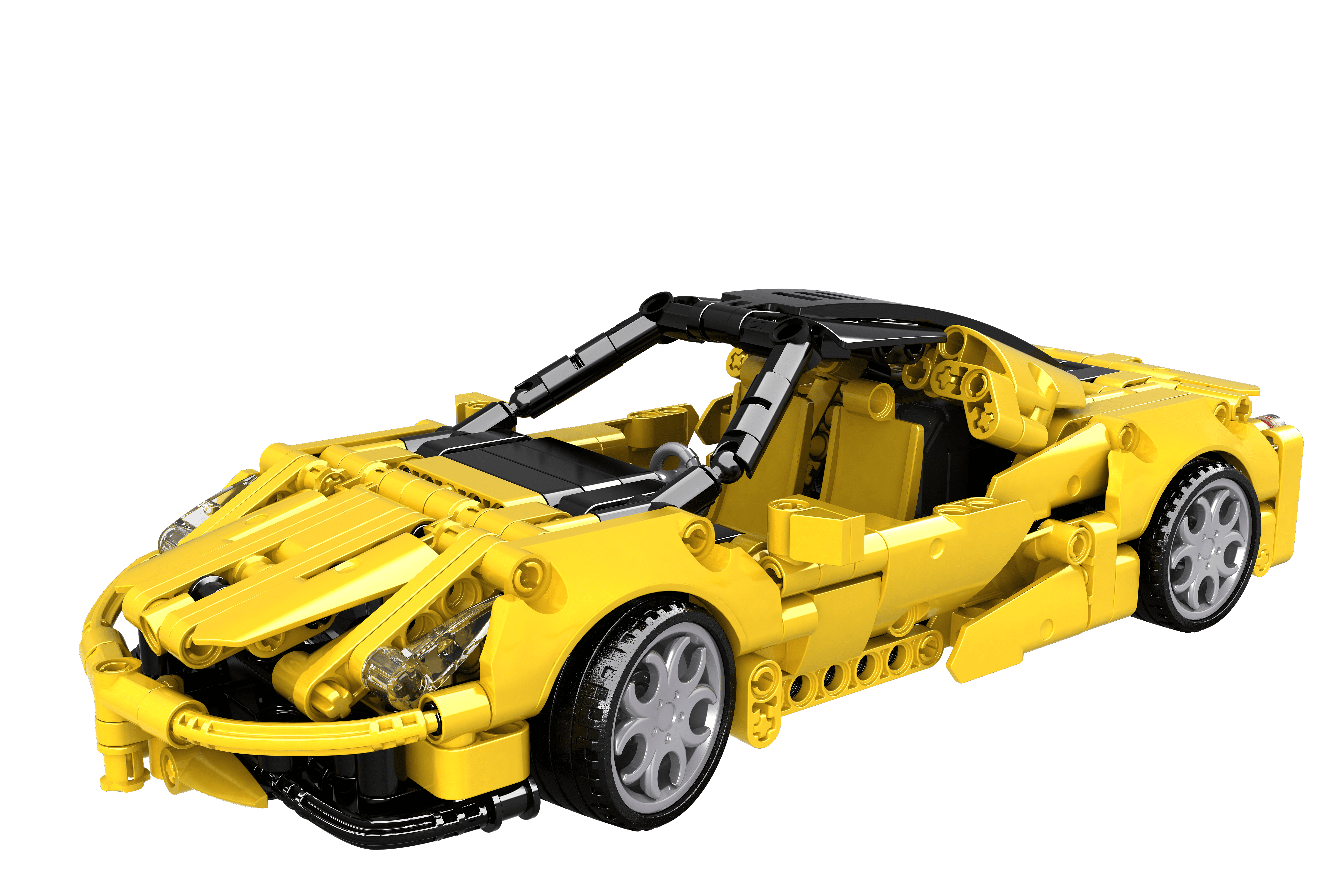 Open Bricks - Wholesale Build-a-Toy - Kids - OPEN BRICK - Sports Car Yellow1