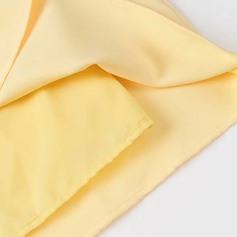 Jaune Robe mini chic à découpes avec nœuds décoratifs en vente sur Faire5