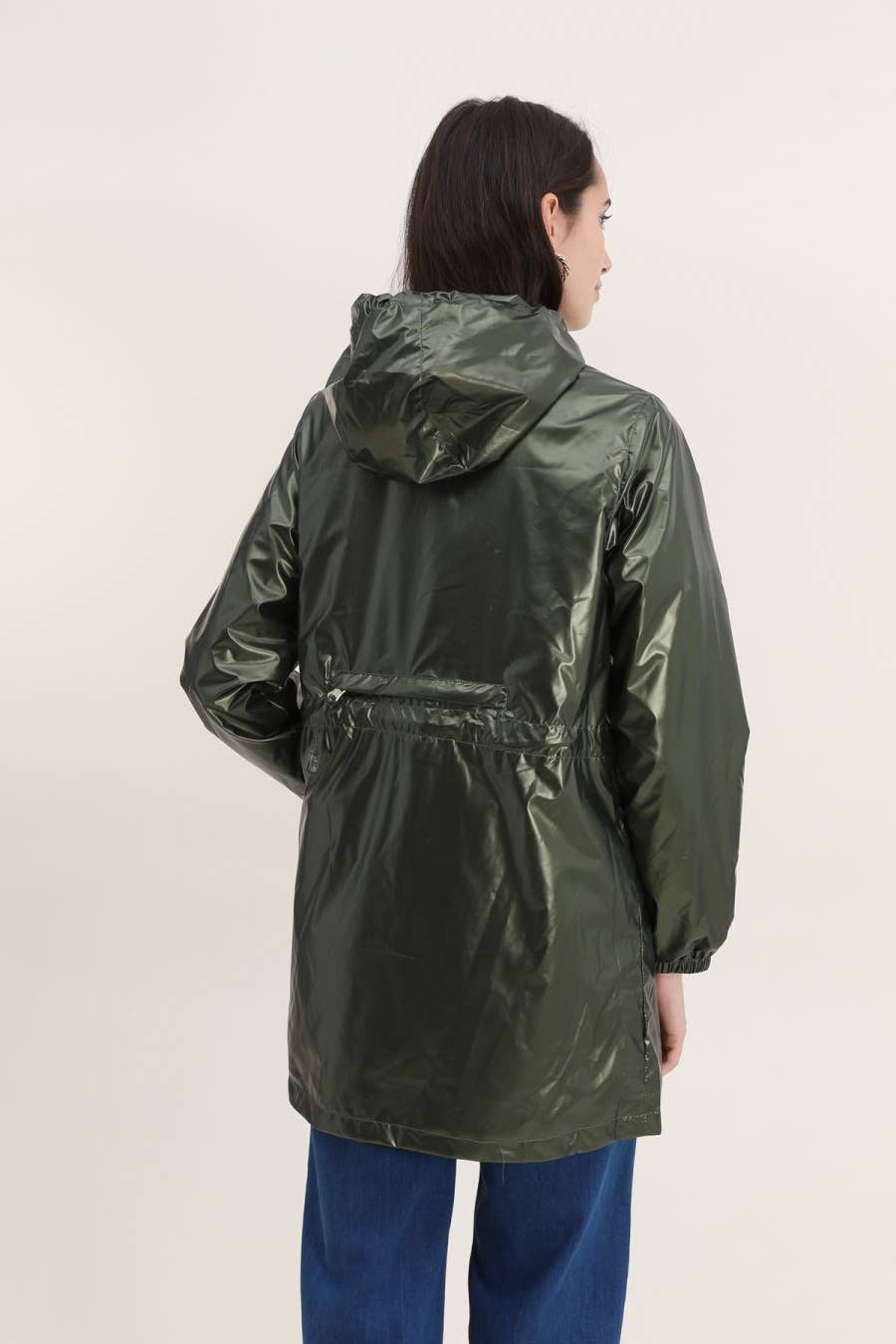 Attrait Paris - Vendita all'ingrosso Giacca antivento - Donna - Impermeabile lungo metallico con zip colorata e richiudibile33