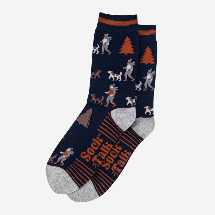 Sock Talk - Wholesale Socks - Men's - Men's Bamboo Socks - Navy Blue/Light Grey, Man and his Dog1