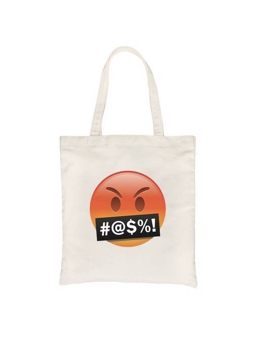 Emoji-Angry Canvas Bag for wholesale by 365 In Love