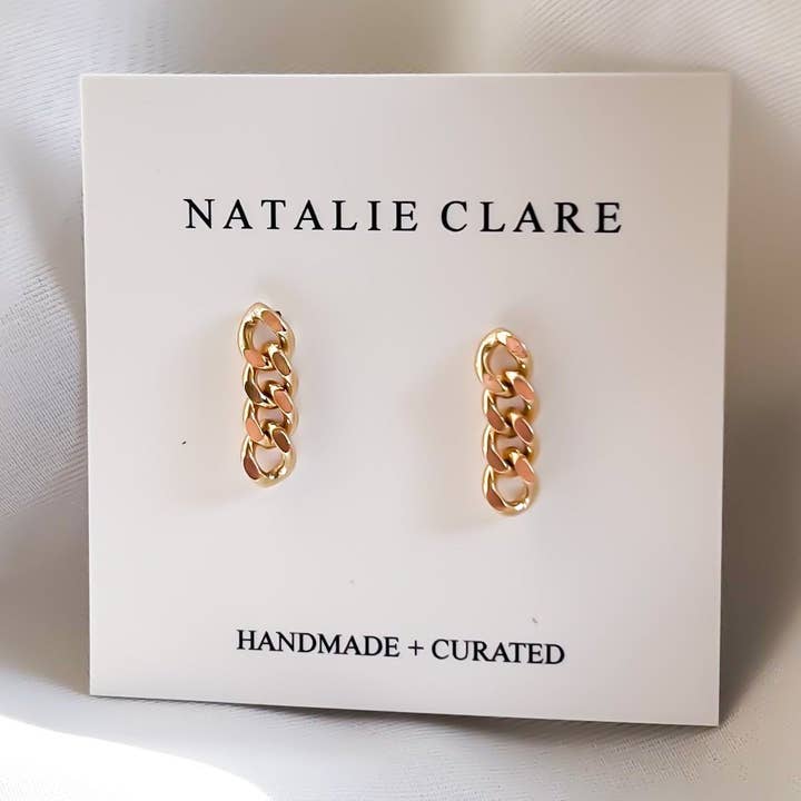 Natalie Clare Collections - Wholesale Stud/Post Earrings - Gold Chain Studs0
