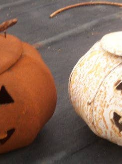 Metal Pumpkin with Lift Top - Rustic Design for wholesale by Garden Iron And More