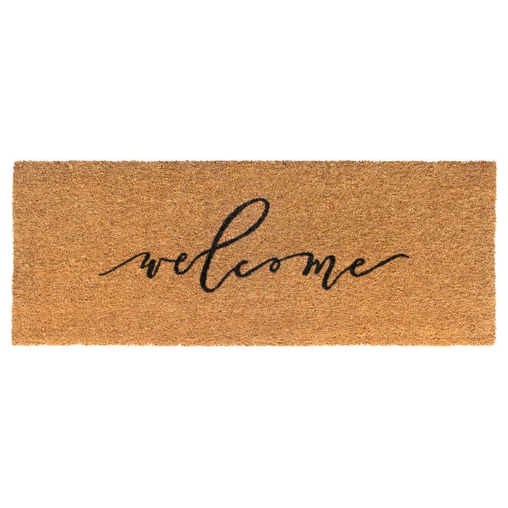 RugSmith - Wholesale Door Mat - RugSmith Black Scripty Welcome Doormat, 18" x 48"