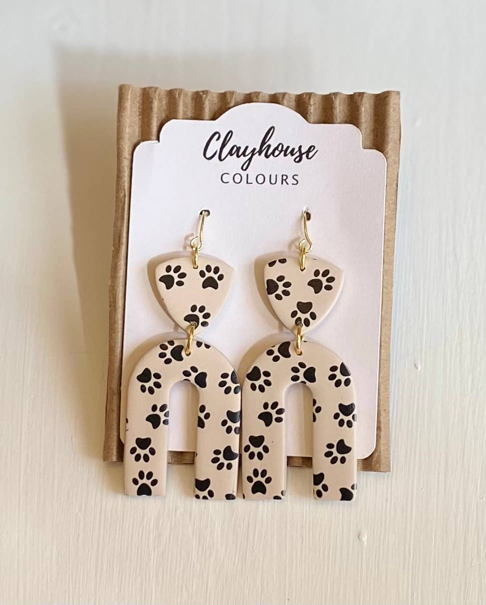 Clayhouse Colours - Wholesale Dangle Earrings - Paw Print Clay Earrings0